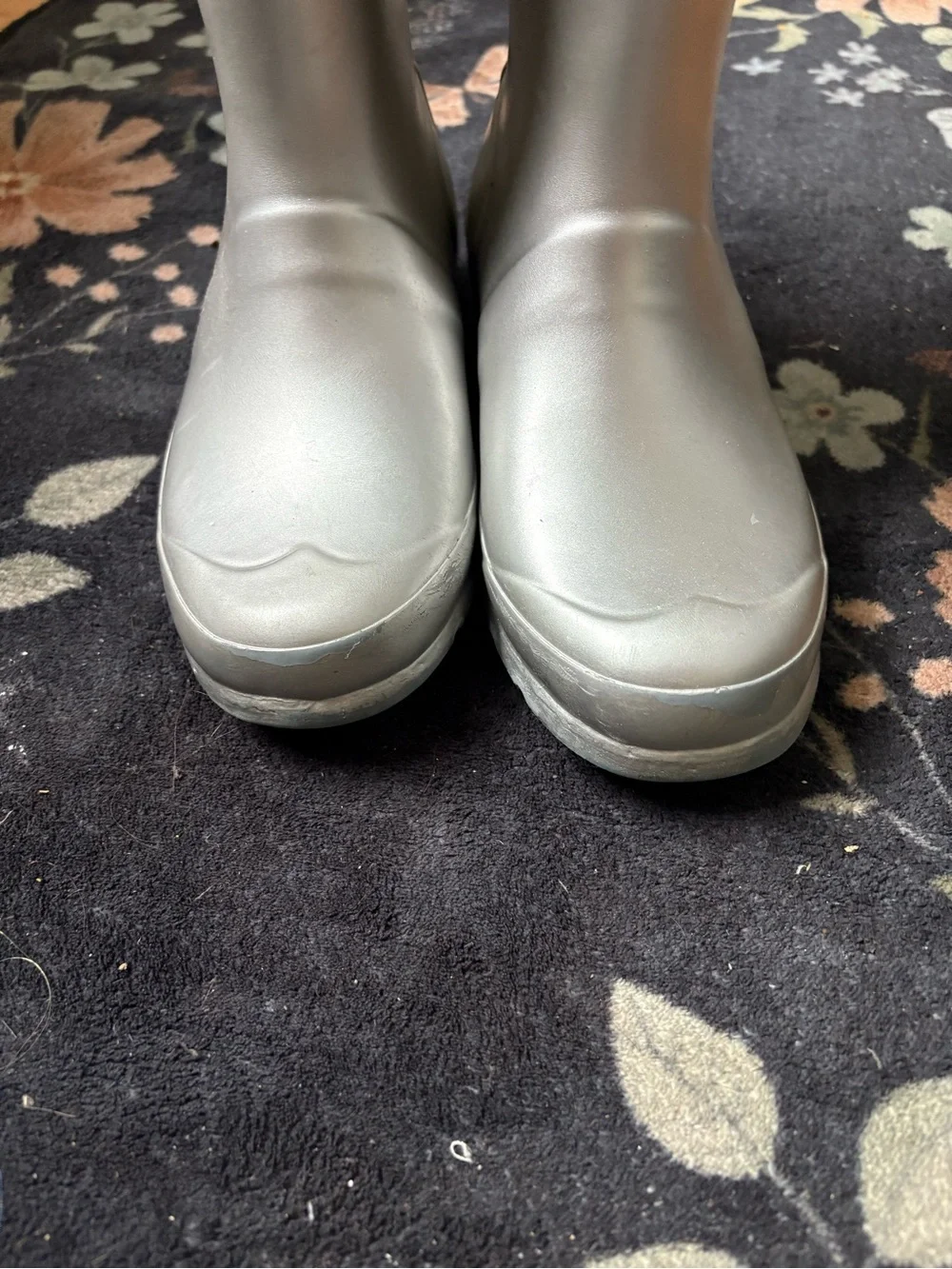 Hunter Metallic Silver Tall Rain Boots for kids